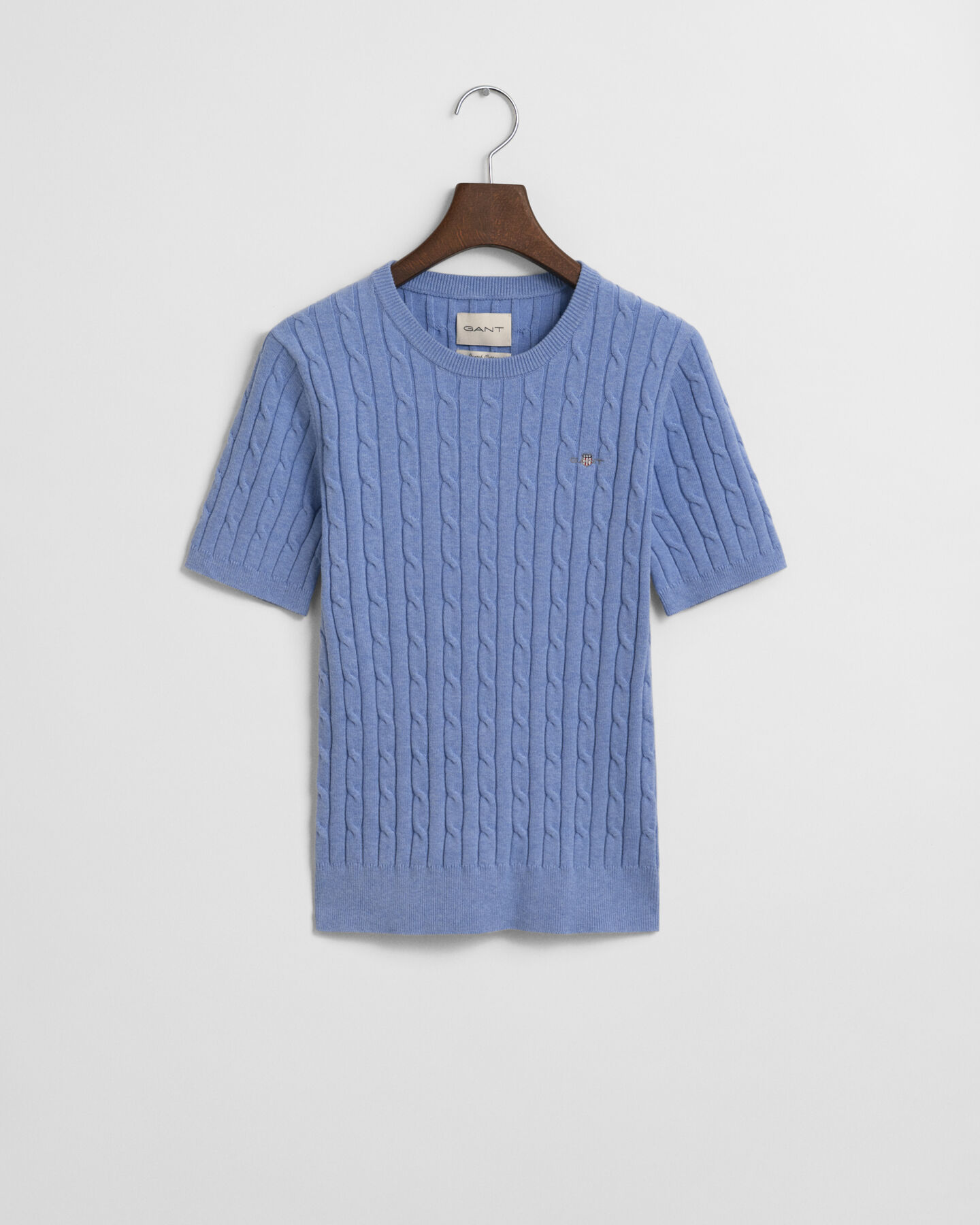 Pull en maille de coton stretch à torsades