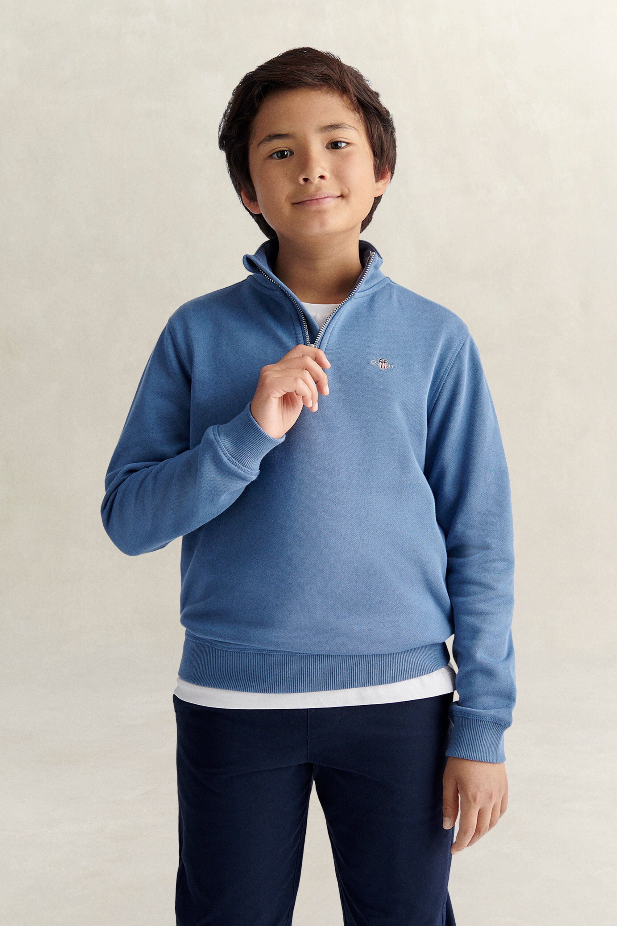 Sweat-shirt à demi-zip avec écusson Ado Garçon