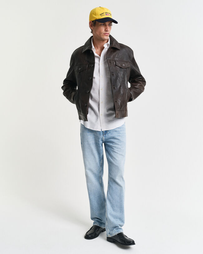 Chemise coupe regular en coton Oxford classique Tattersall