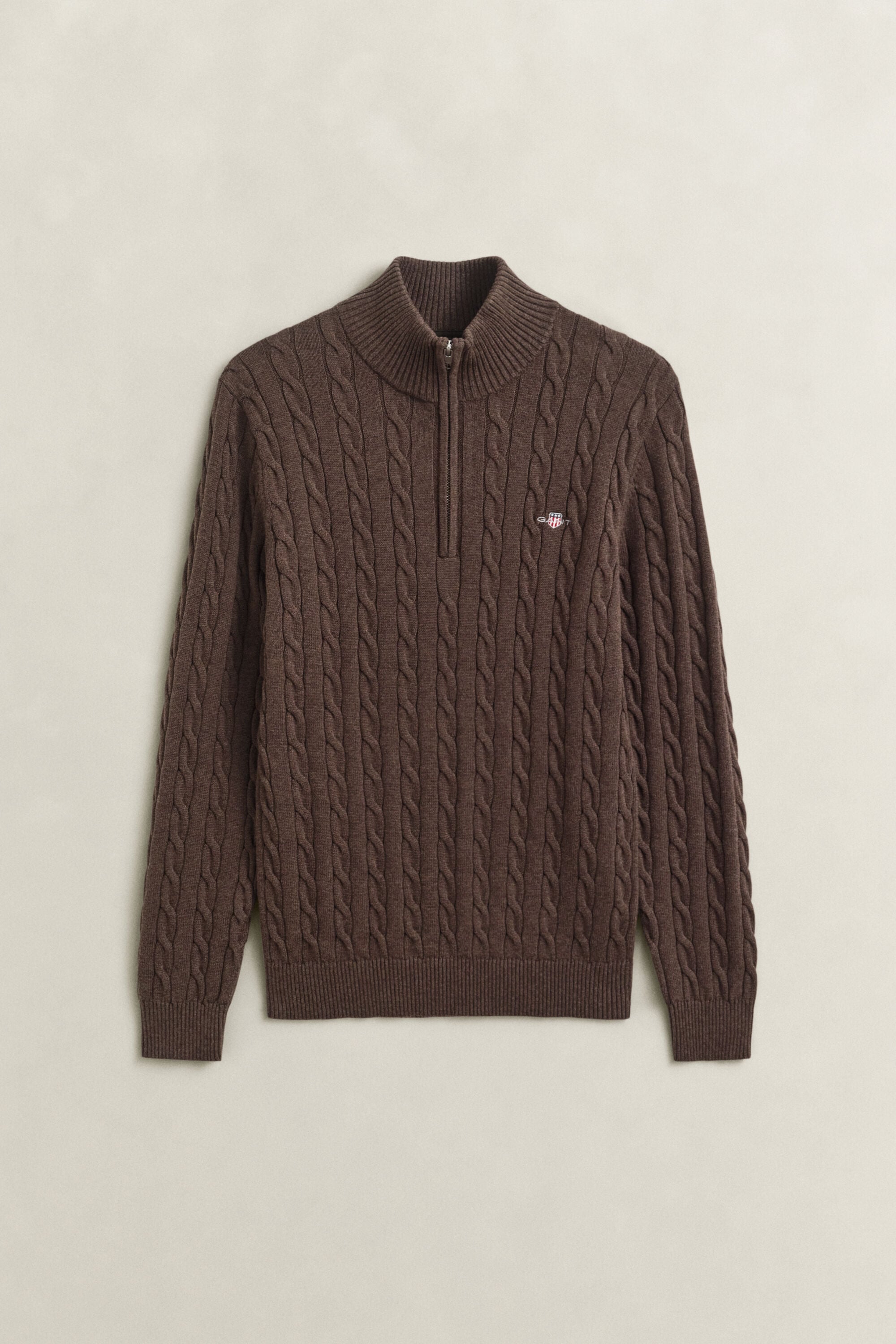 Pull à demi-zip en maille de coton torsadée