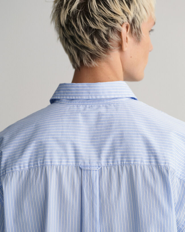 Chemise ultra-ample en popeline &agrave; rayures