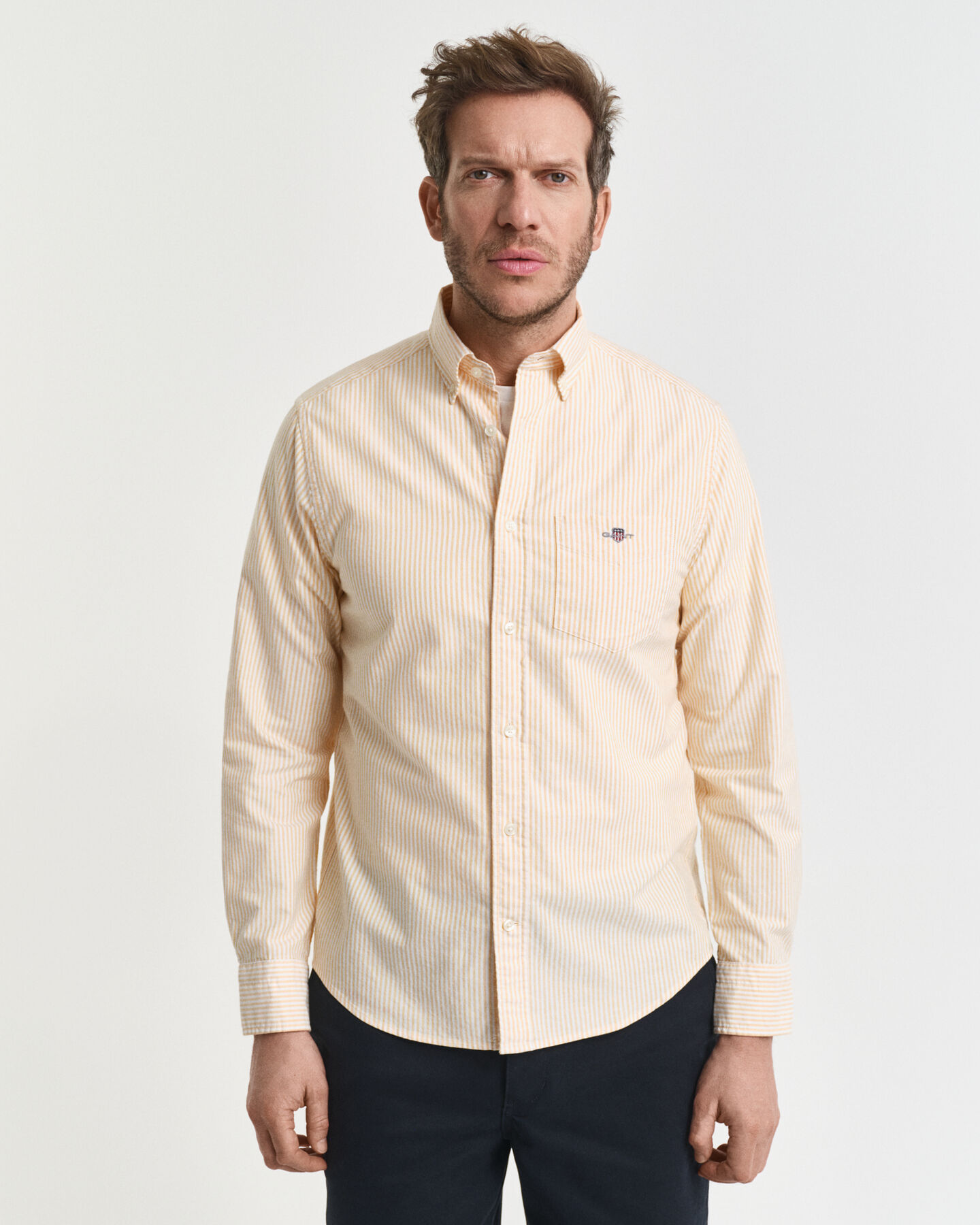 Chemise coupe regular en coton Oxford classique à rayures Banker