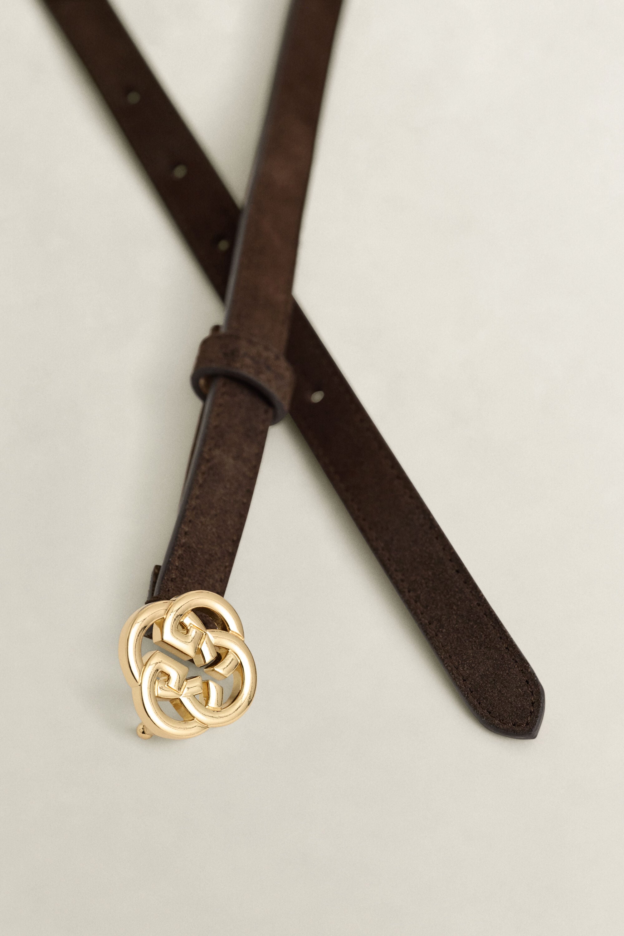 Ceinture en daim avec motif monogramme