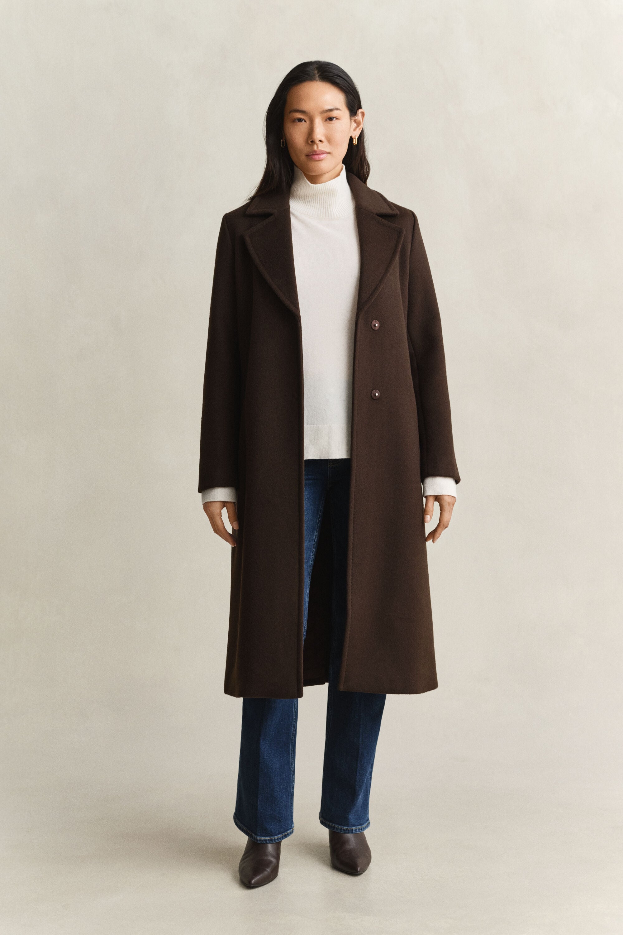 Manteau en laine mélangée avec ceinture
