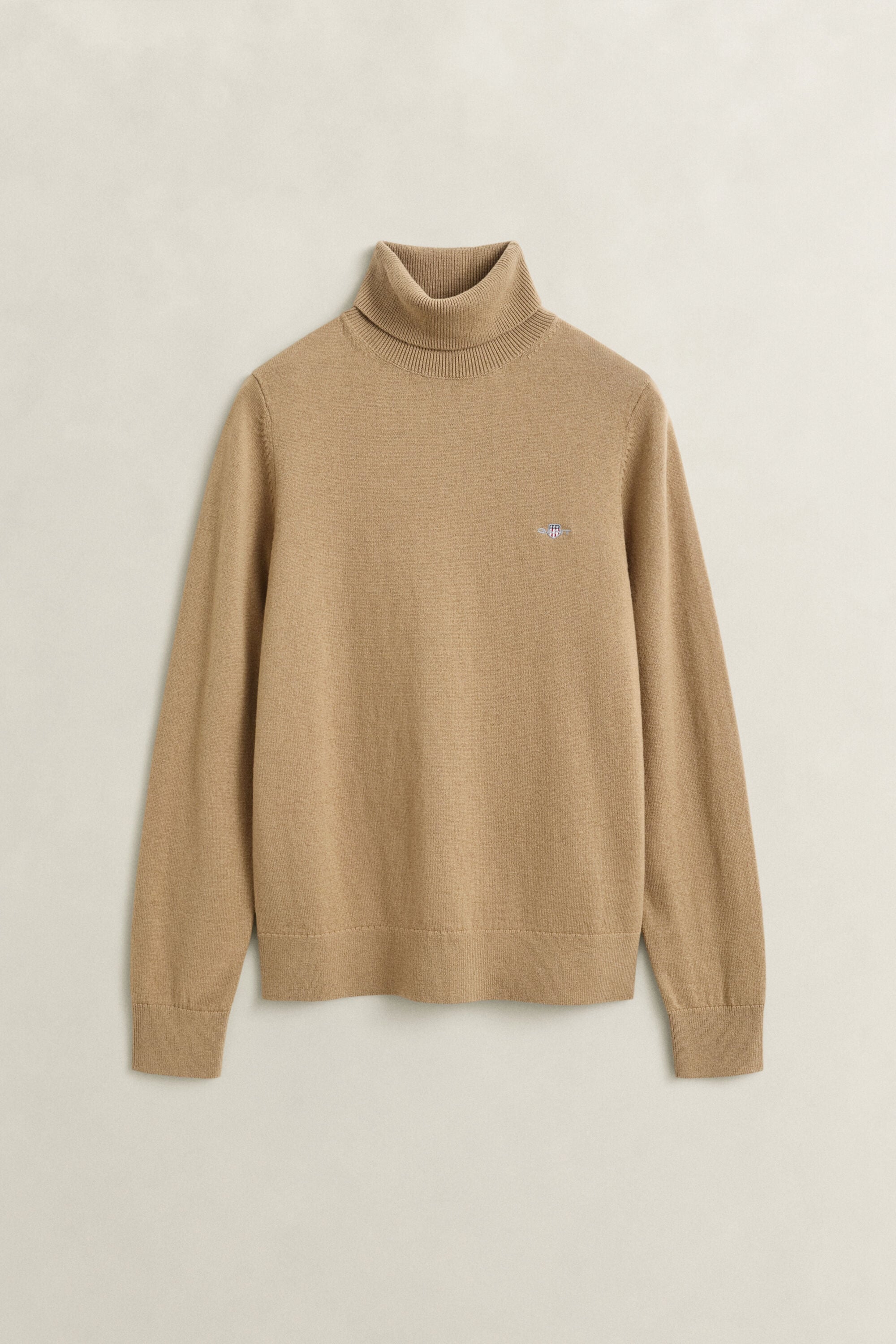 Pull col roulé en laine et coton