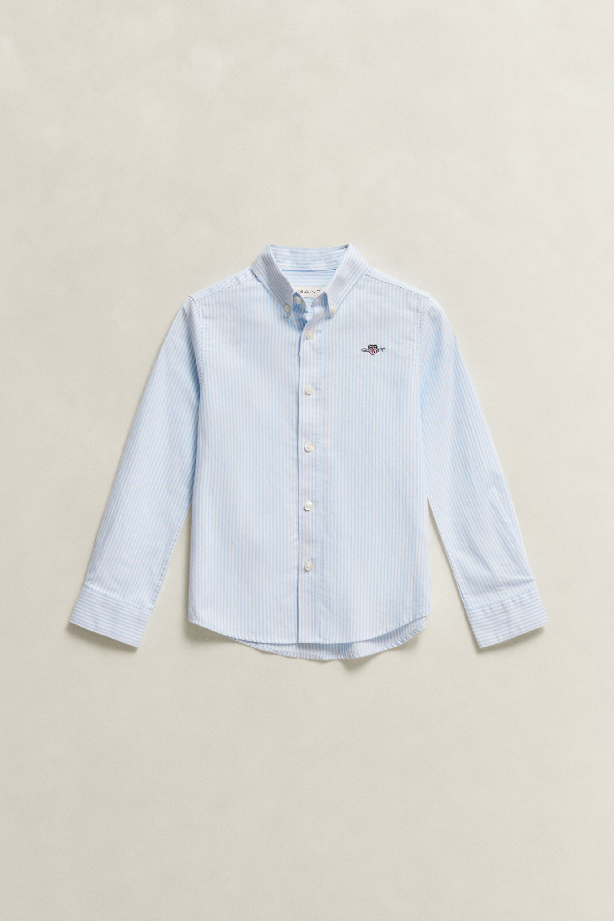 Chemise en coton Oxford à rayures avec écusson Garçon