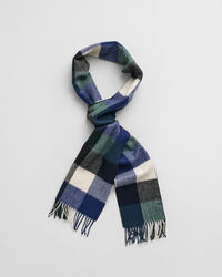 Foulard en laine mérinos à carreaux