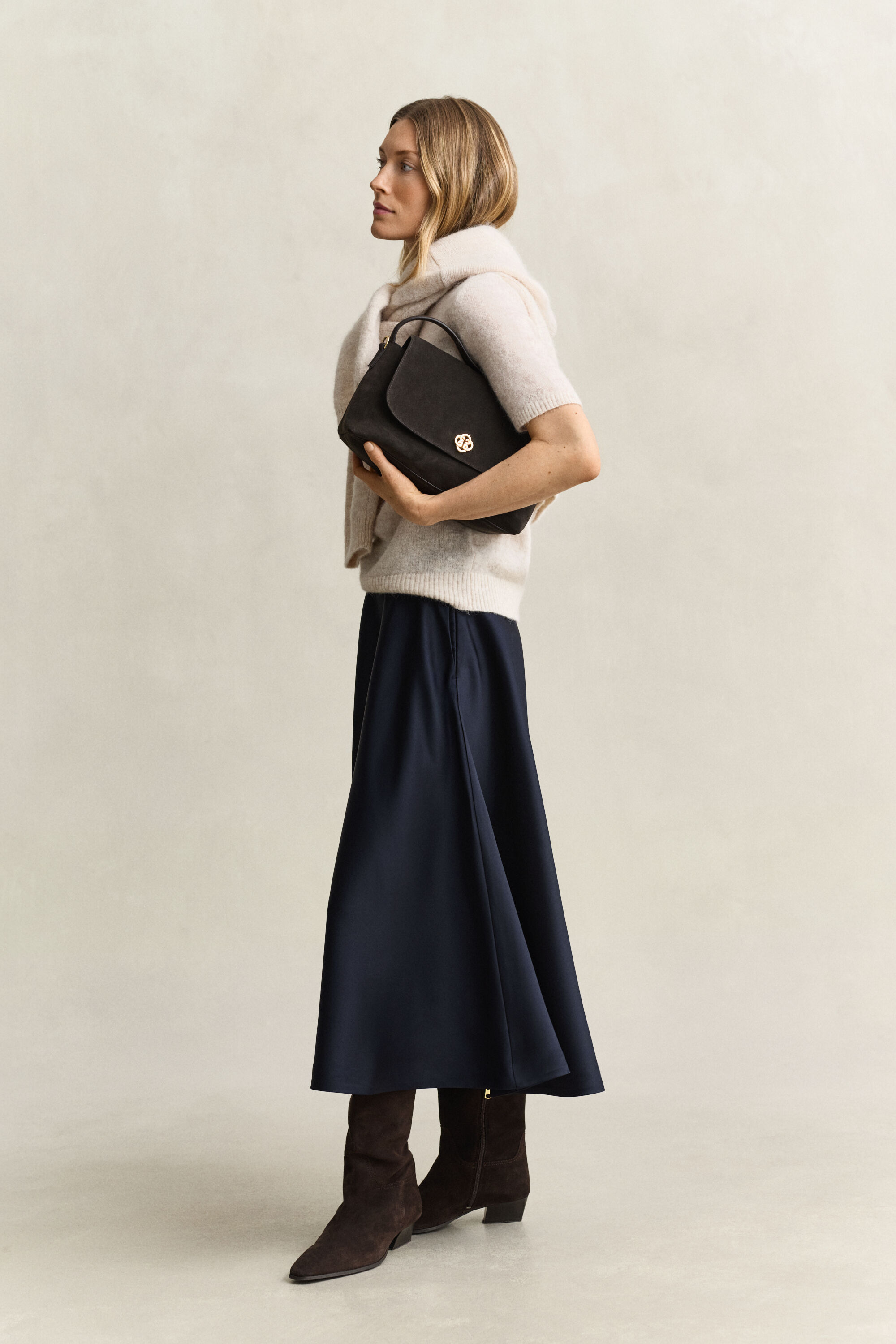 Jupe ample en satin