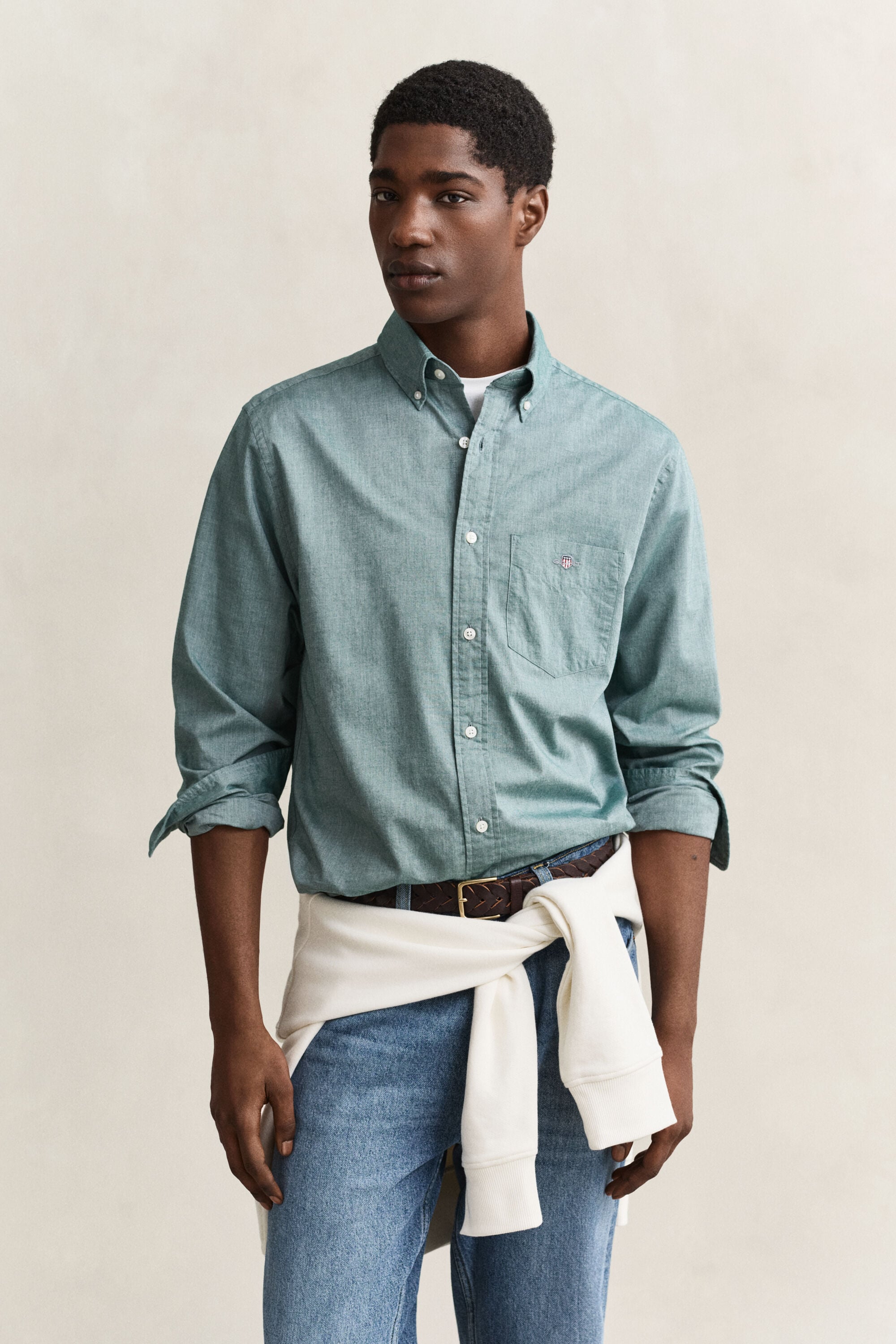 Chemise regular classique en popeline