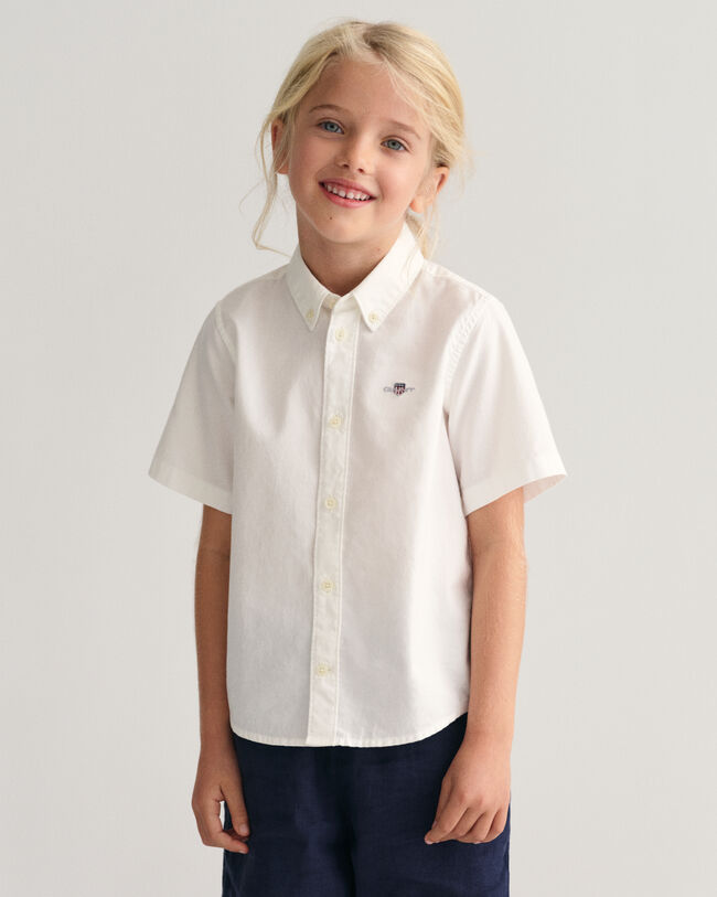 Chemise en coton Oxford &agrave; manches courtes Kids