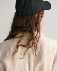 Robe-chemise en lin à manches courtes