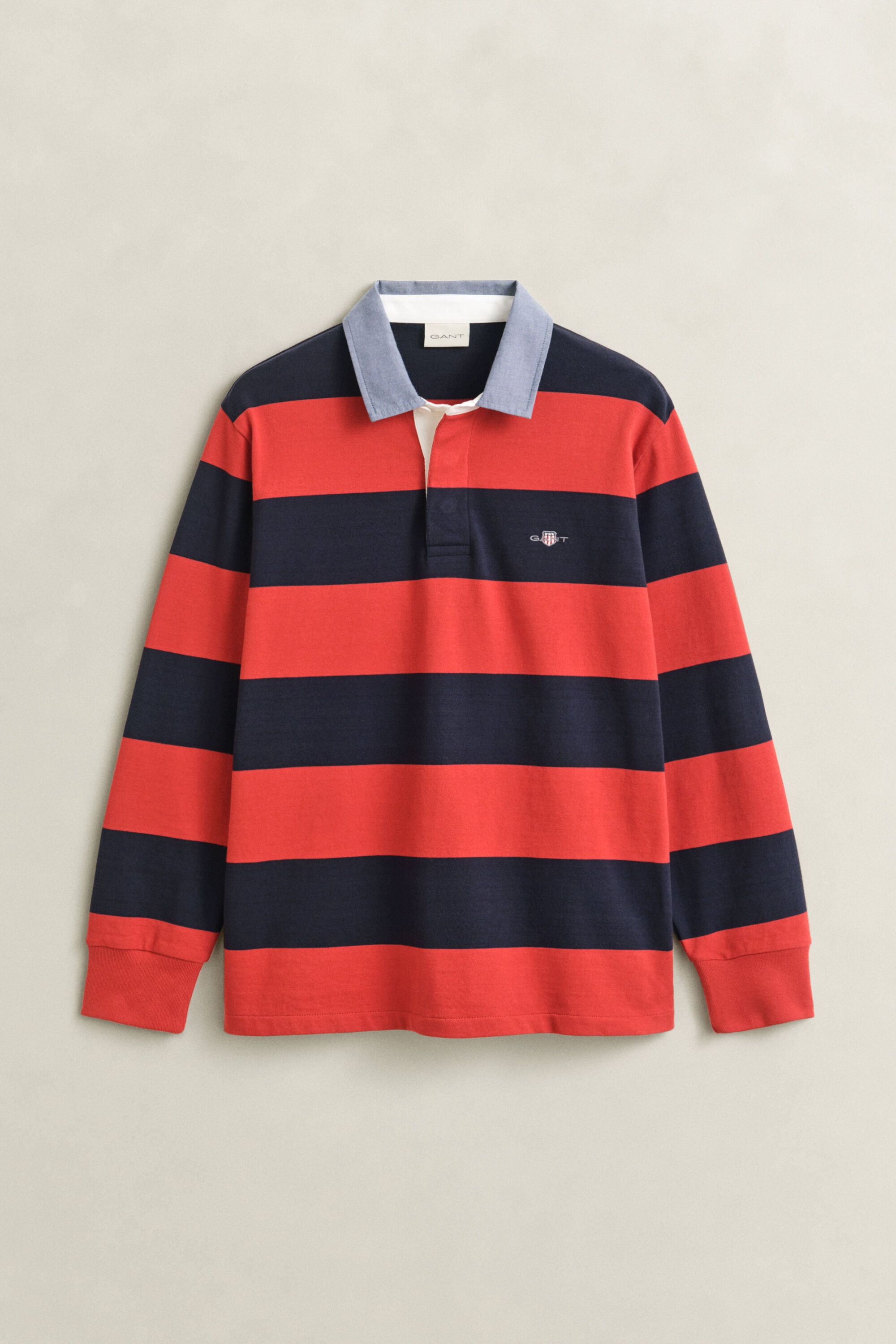 Heavy Rugger à rayures avec col en chambray