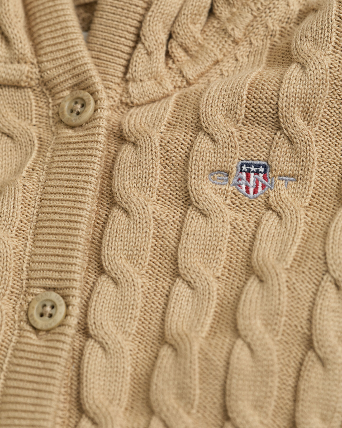 Cardigan en maille de coton à torsades Bébé