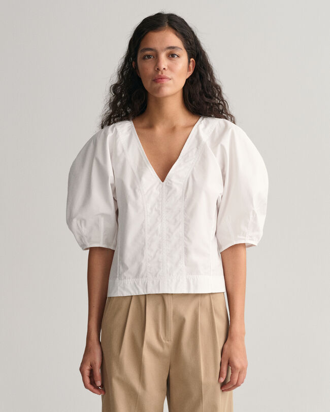 Haut col V à manches ballon