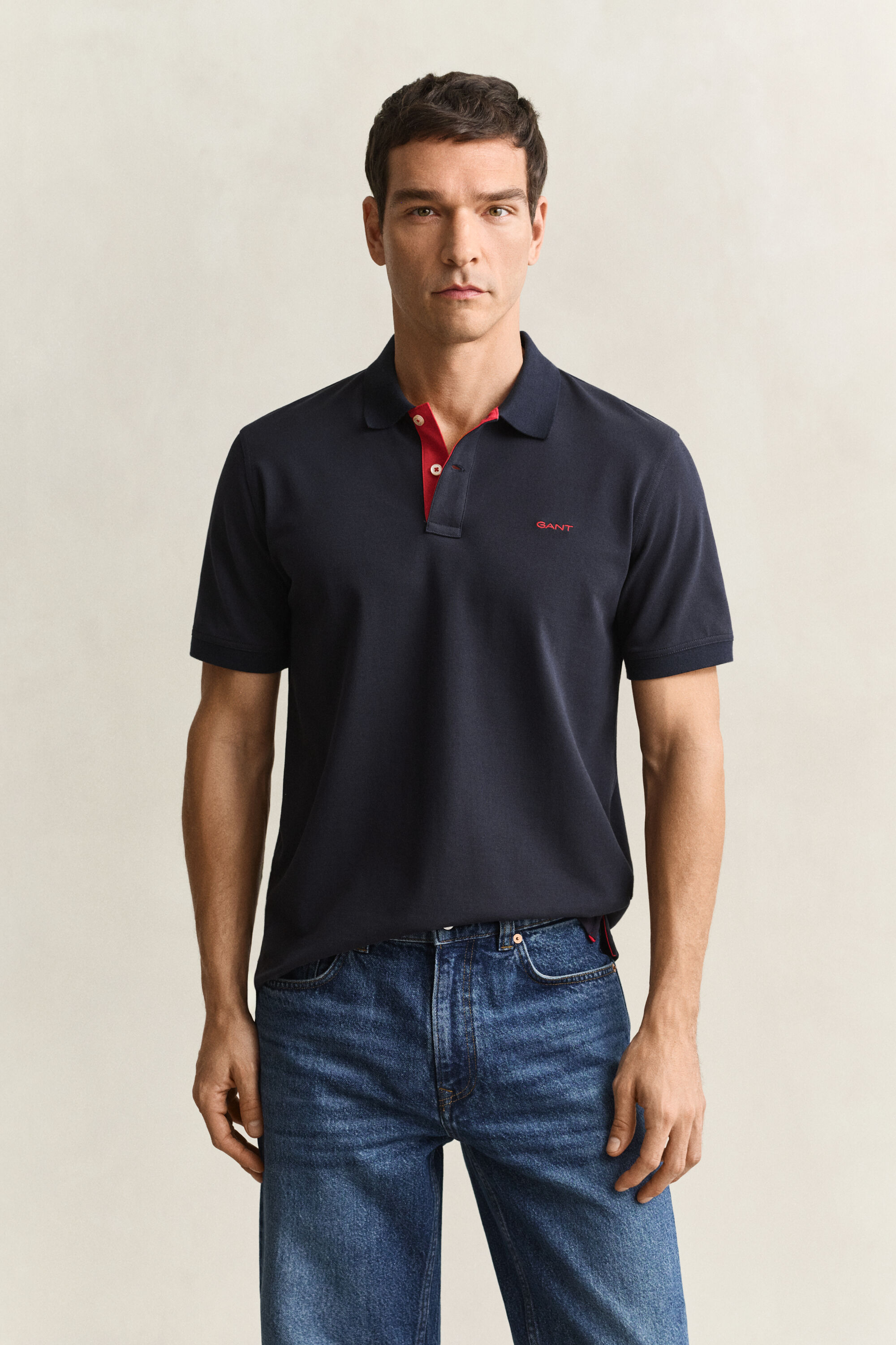 Polo en coton piqué contrastant