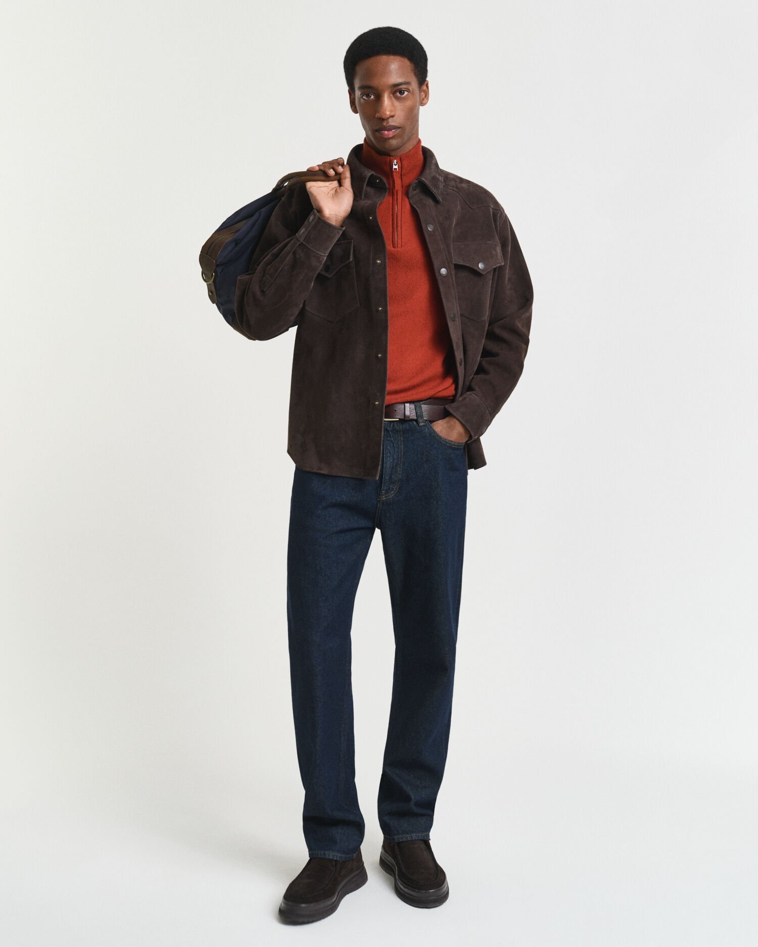 Pull à demi-zip en laine d'agneau ultra-fine