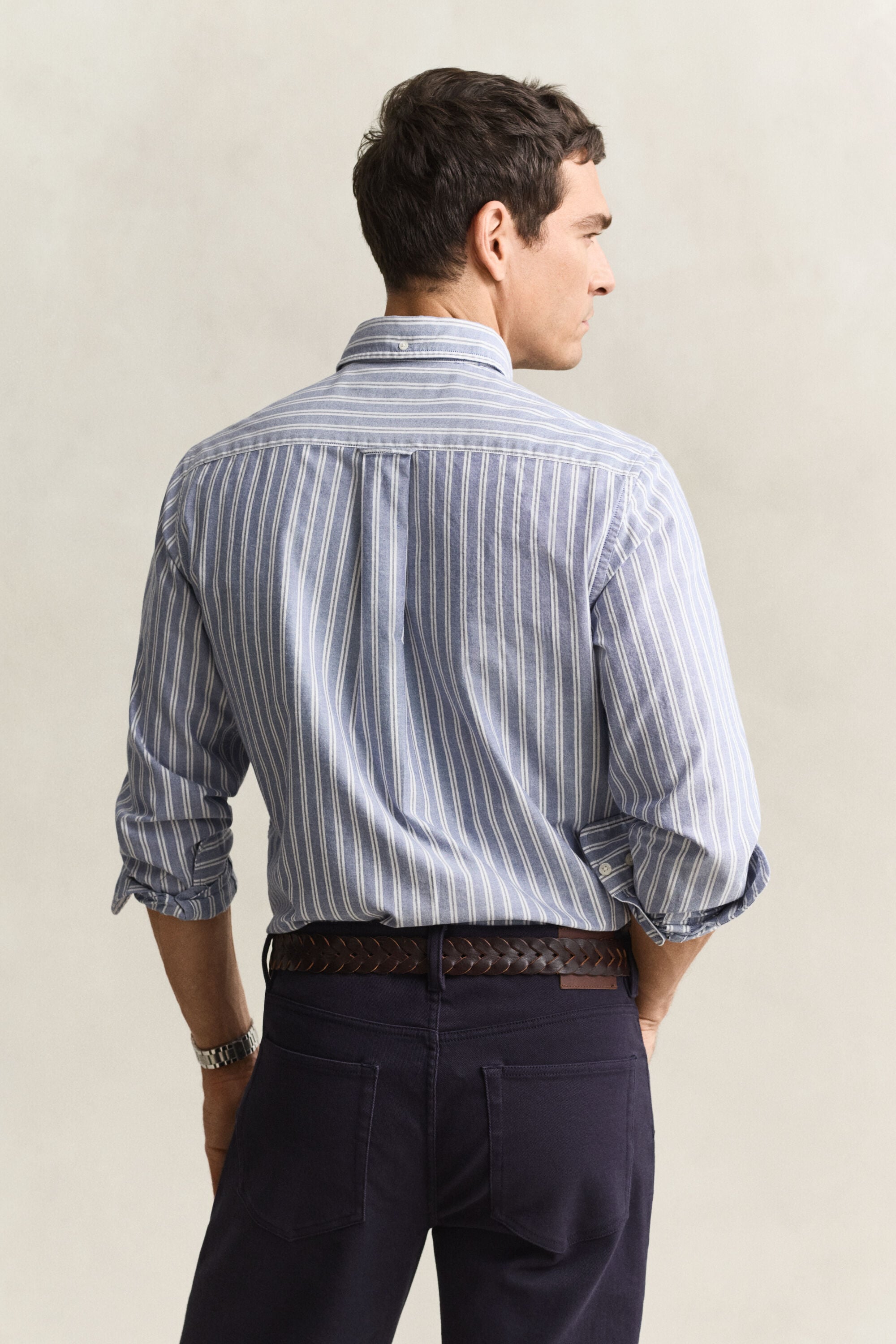 Chemise en coton Oxford classique à rayures