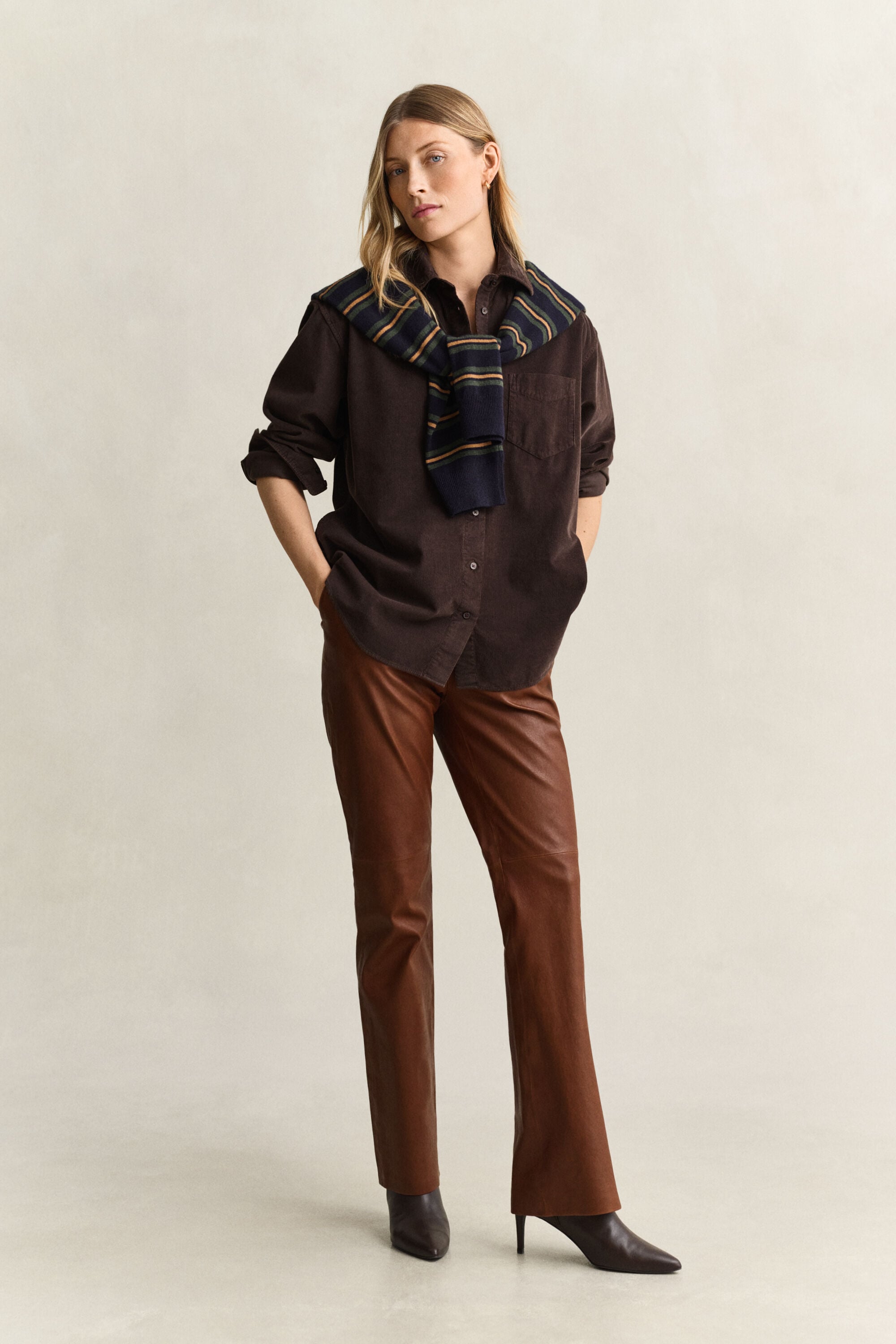 Chemise décontractée en velours côtelé