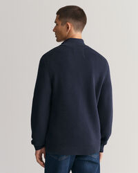 Pull &agrave; demi-zip en coton Textured