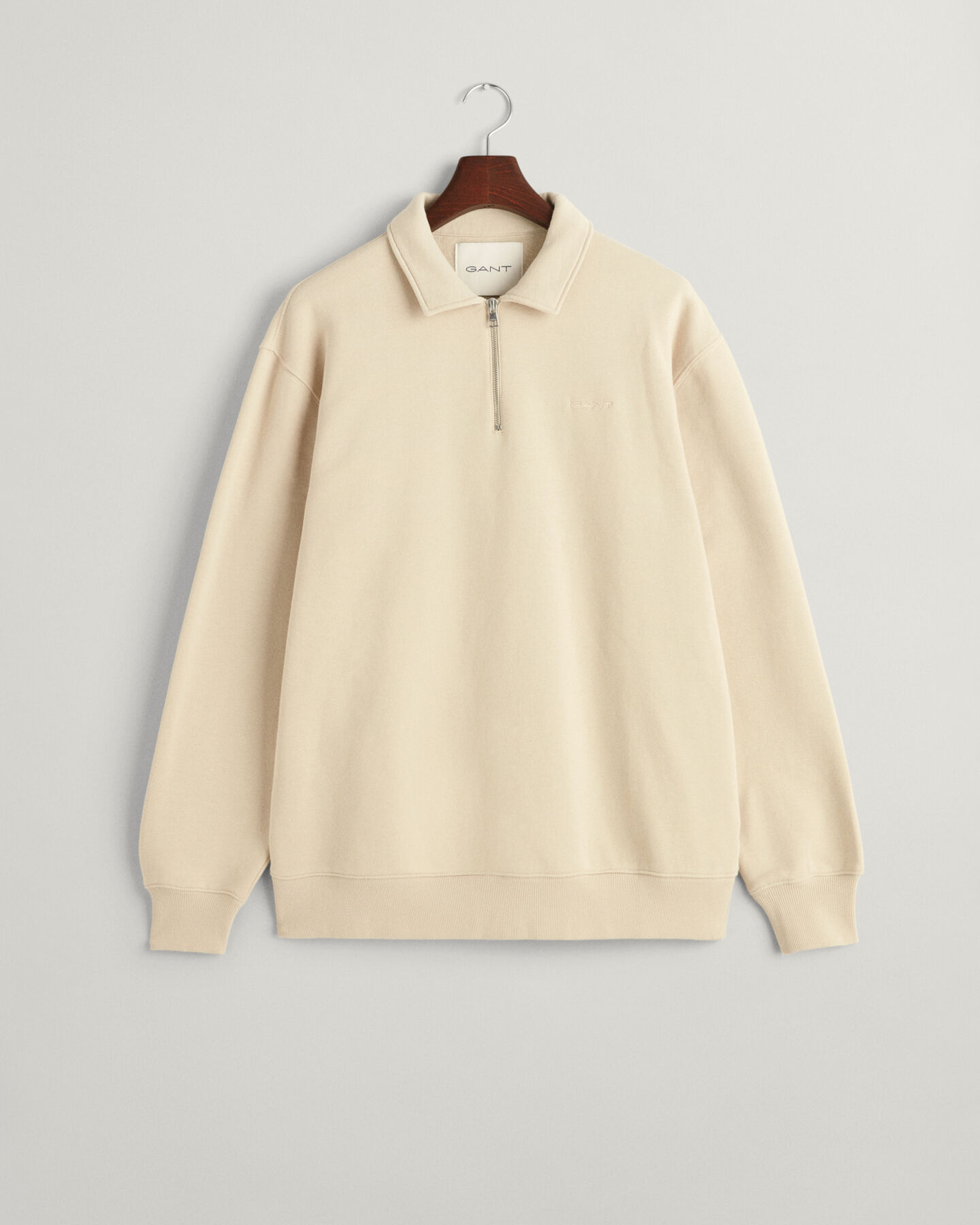 Sweat-shirt &agrave; demi-zip avec logo GANT