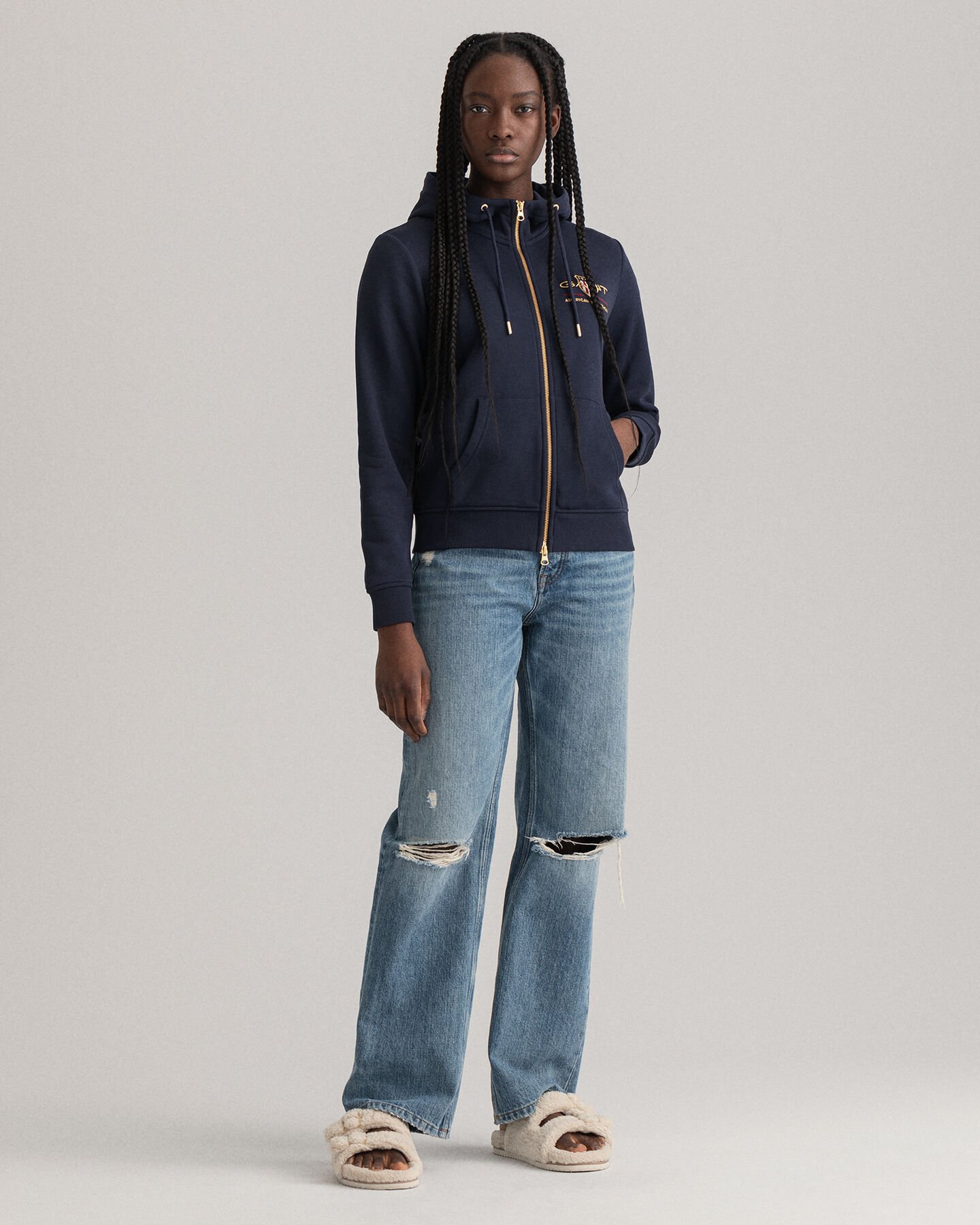 Sweat à capuche zippé Archive Shield