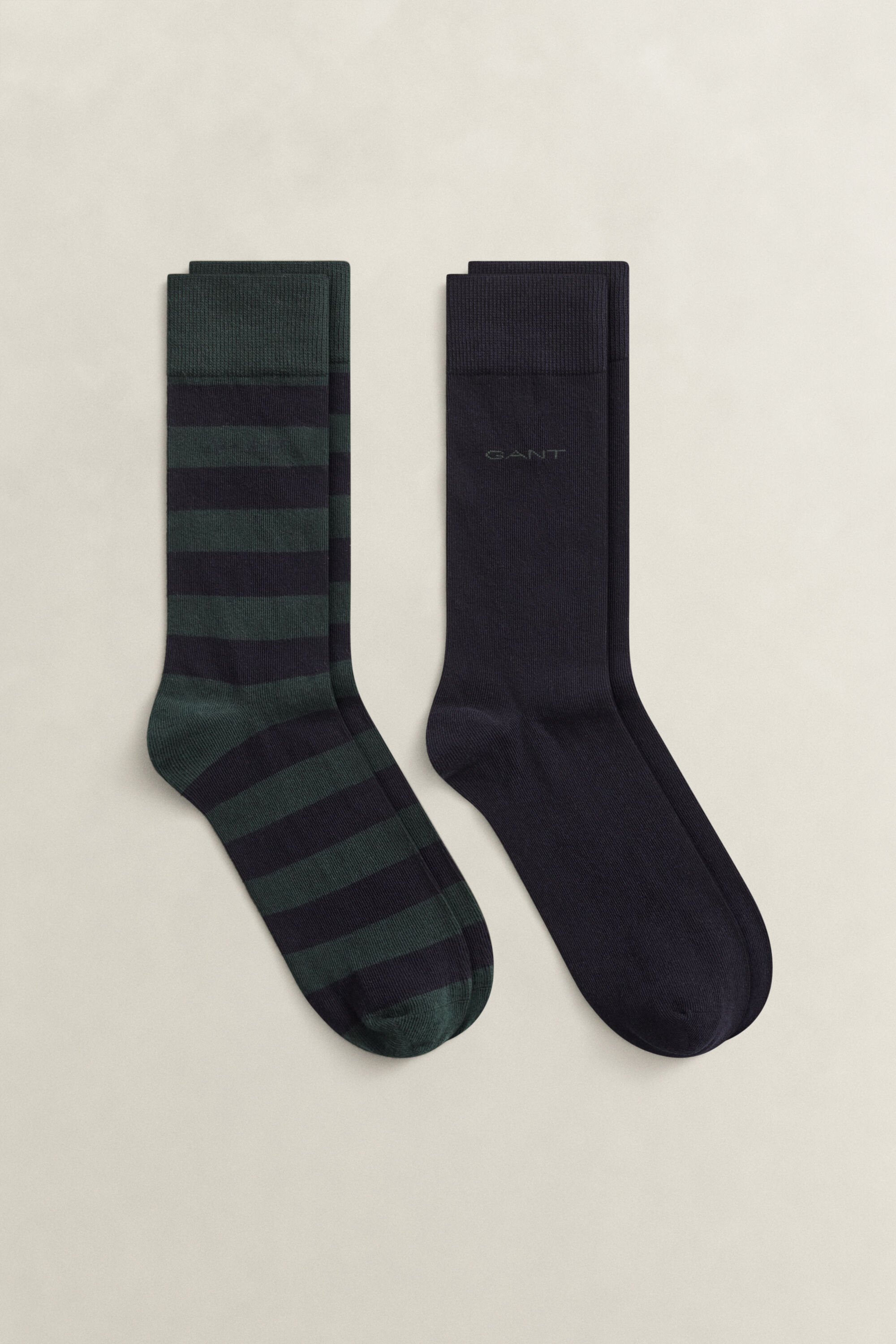 Lot de 2 paires de chaussettes unies et à larges rayures