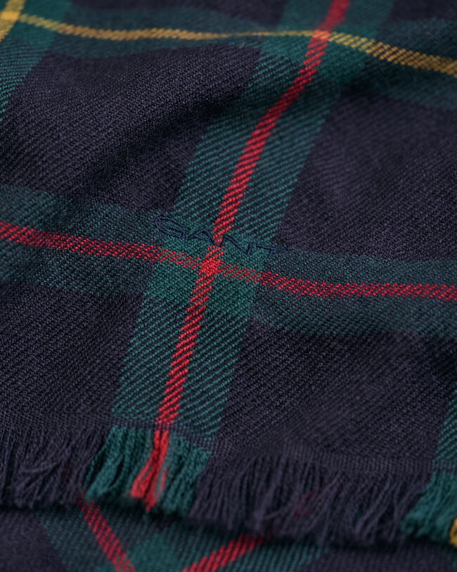 Foulard en laine mérinos à carreaux