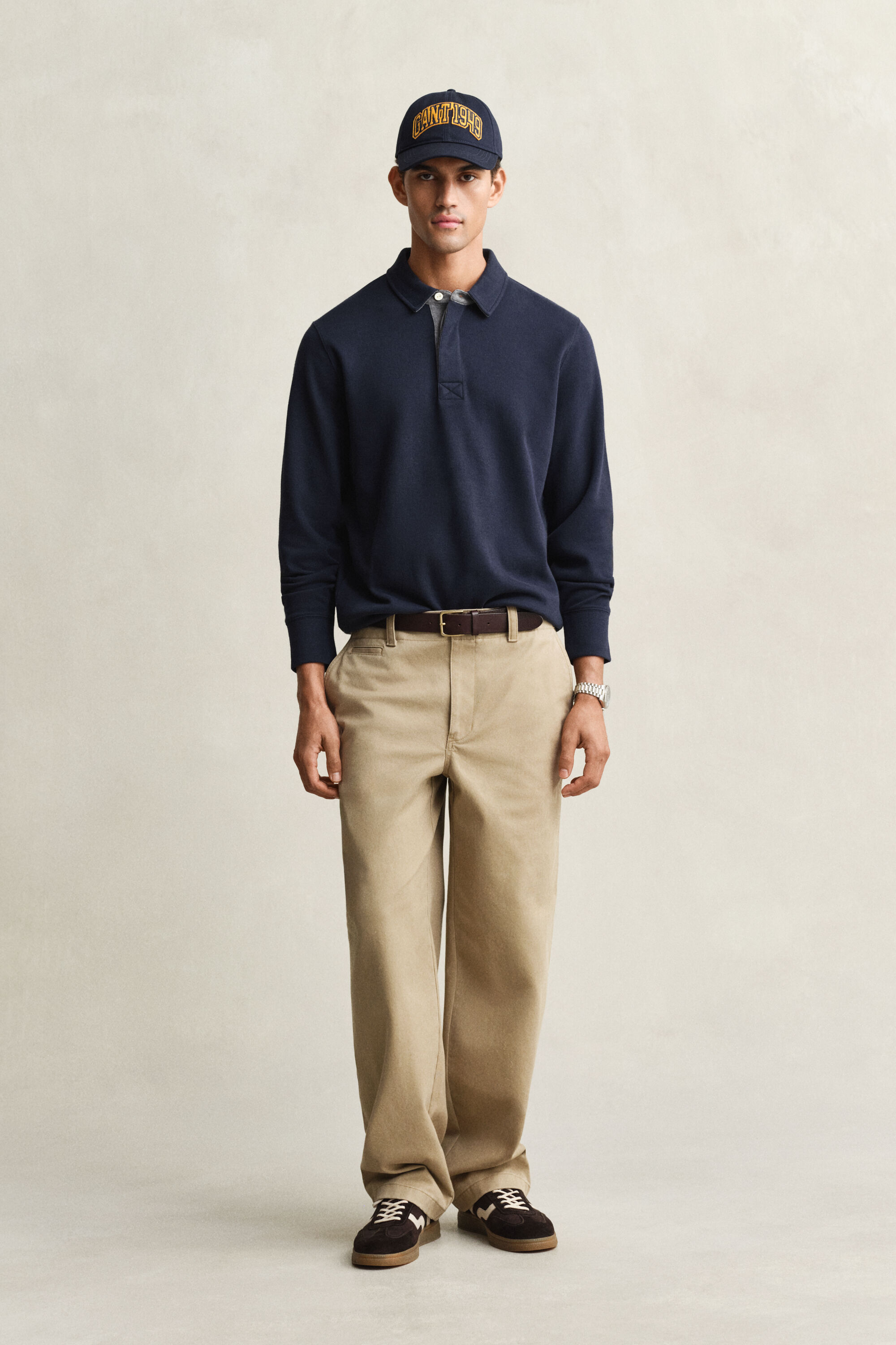 Sweat-shirt léger style polo Sacker Rib