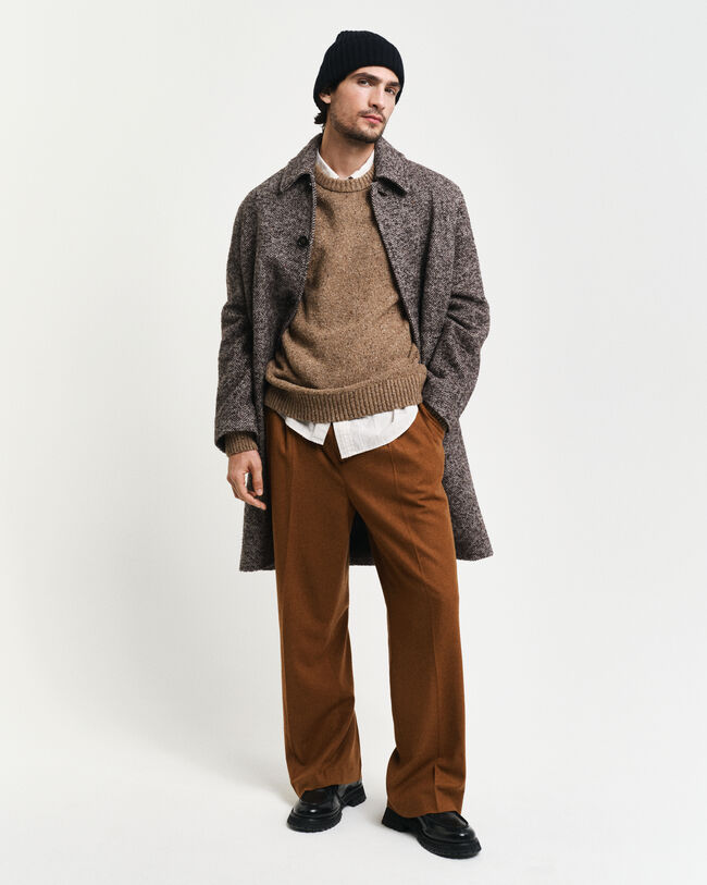 Pull ras du cou en laine mouchetée