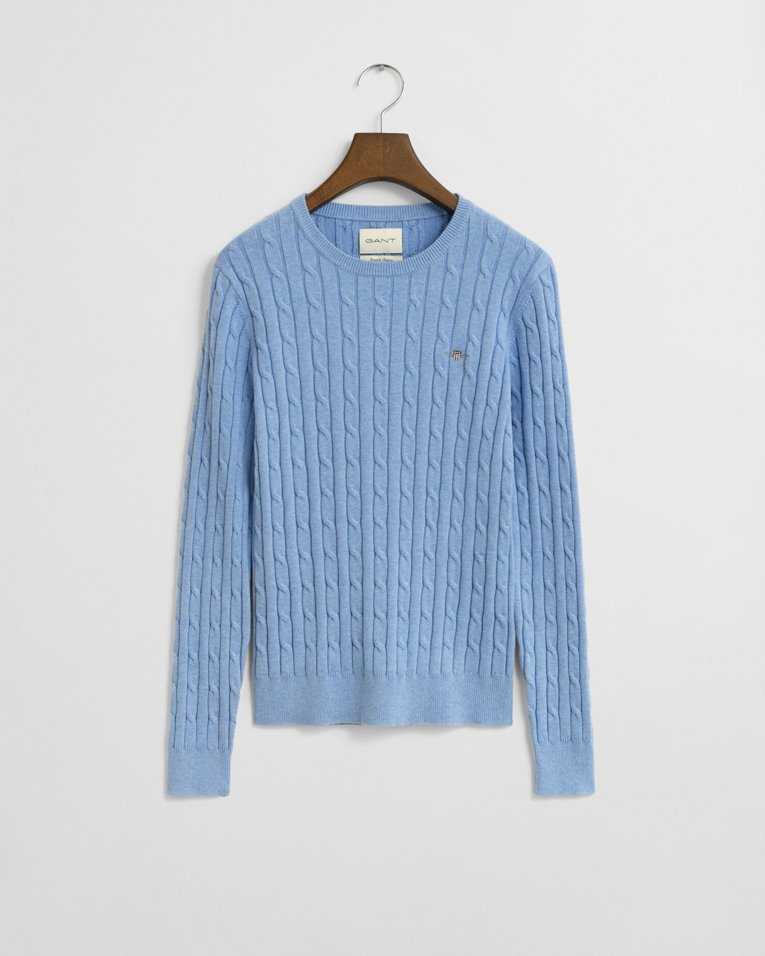 Pull col rond en maille torsadée