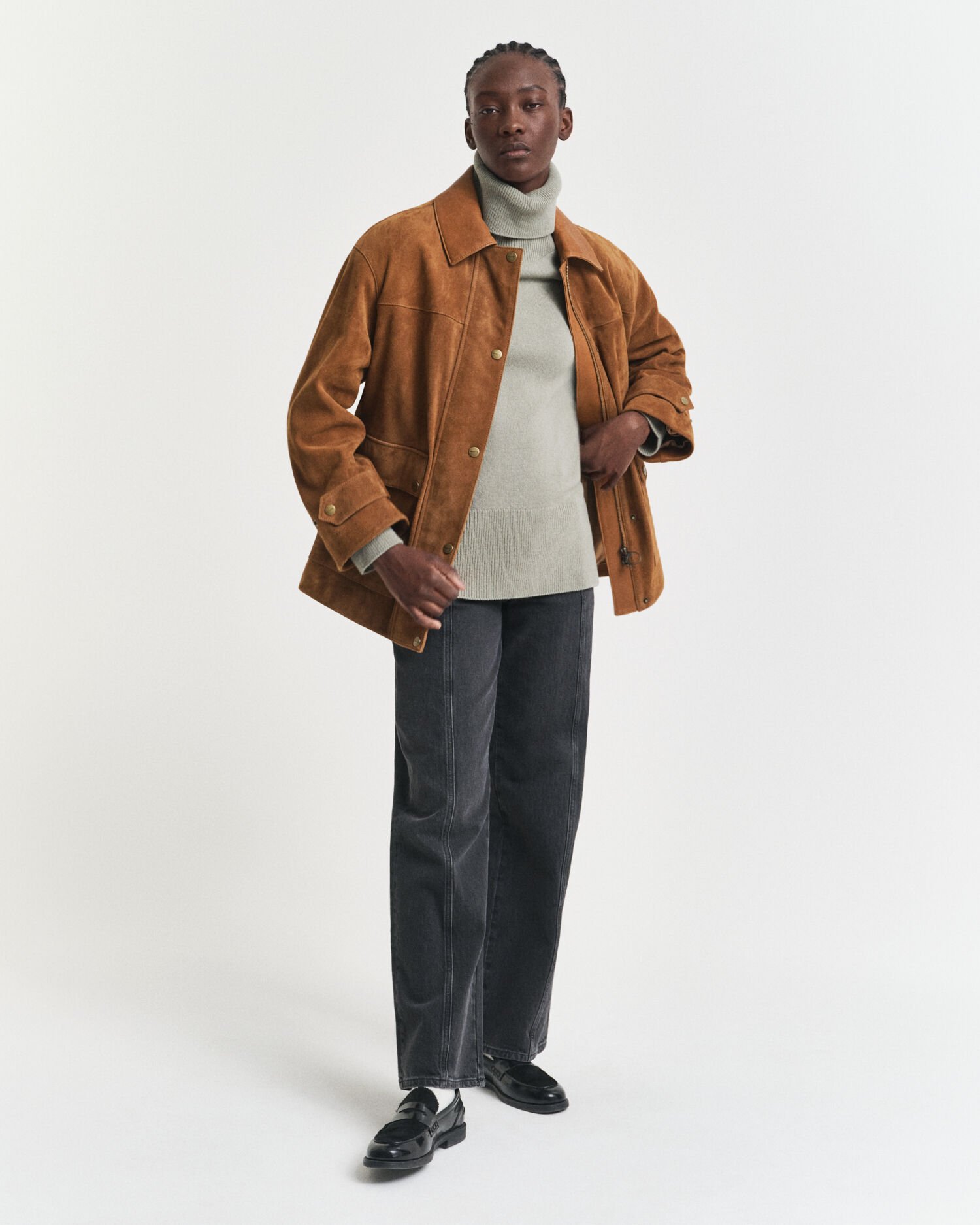 Pull col roulé en laine et cachemire doux