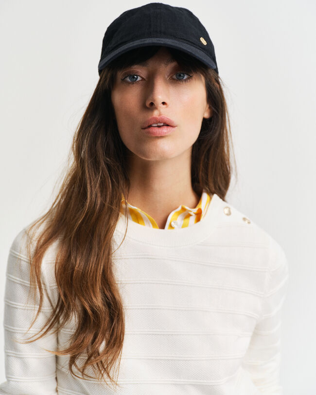 Pull col rond en coton texturé