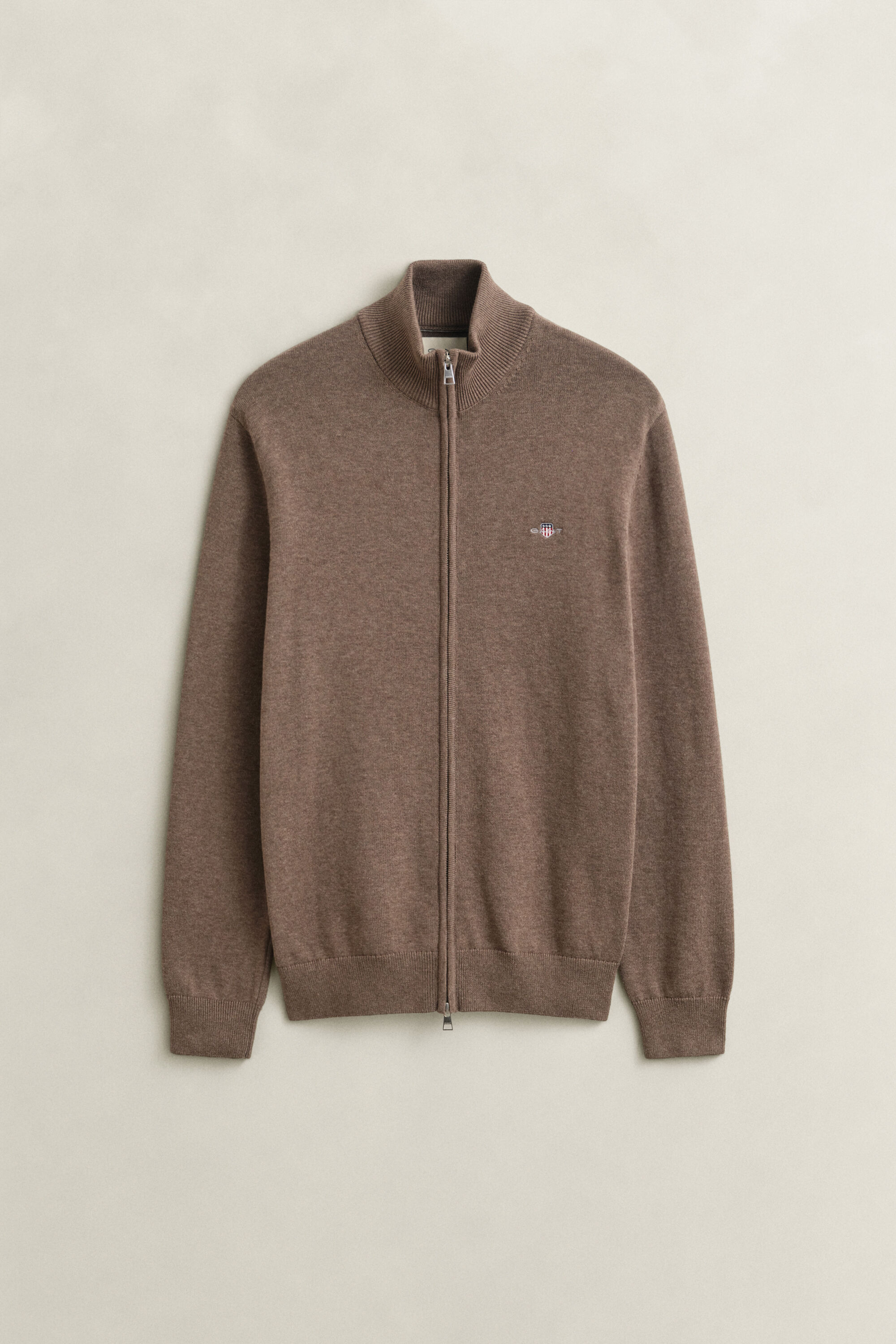 Cardigan zippé en coton décontracté