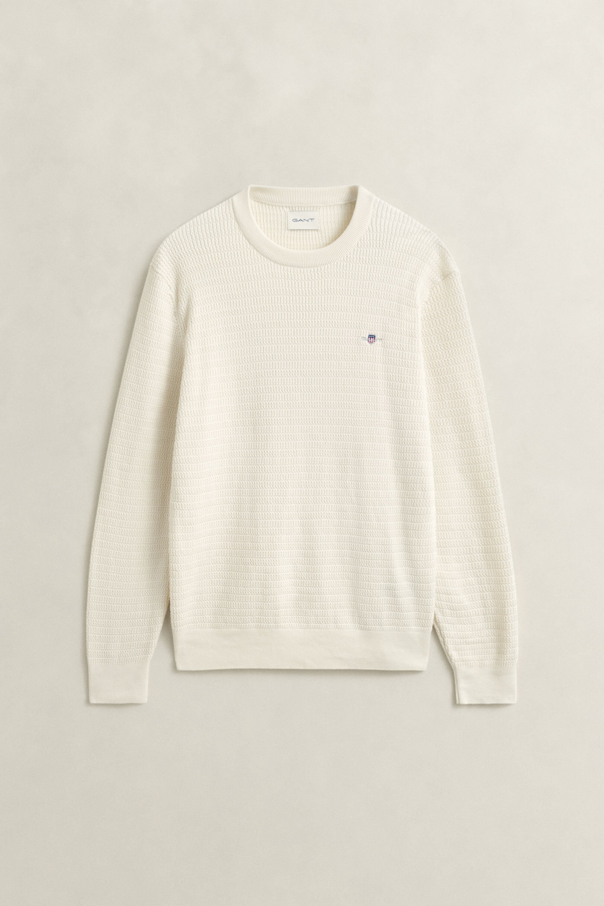 Pull col rond en maille torsadée