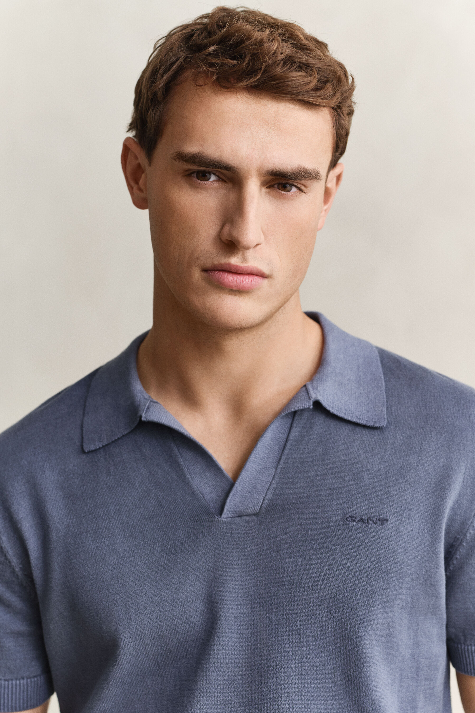 Pull façon polo effet délavé