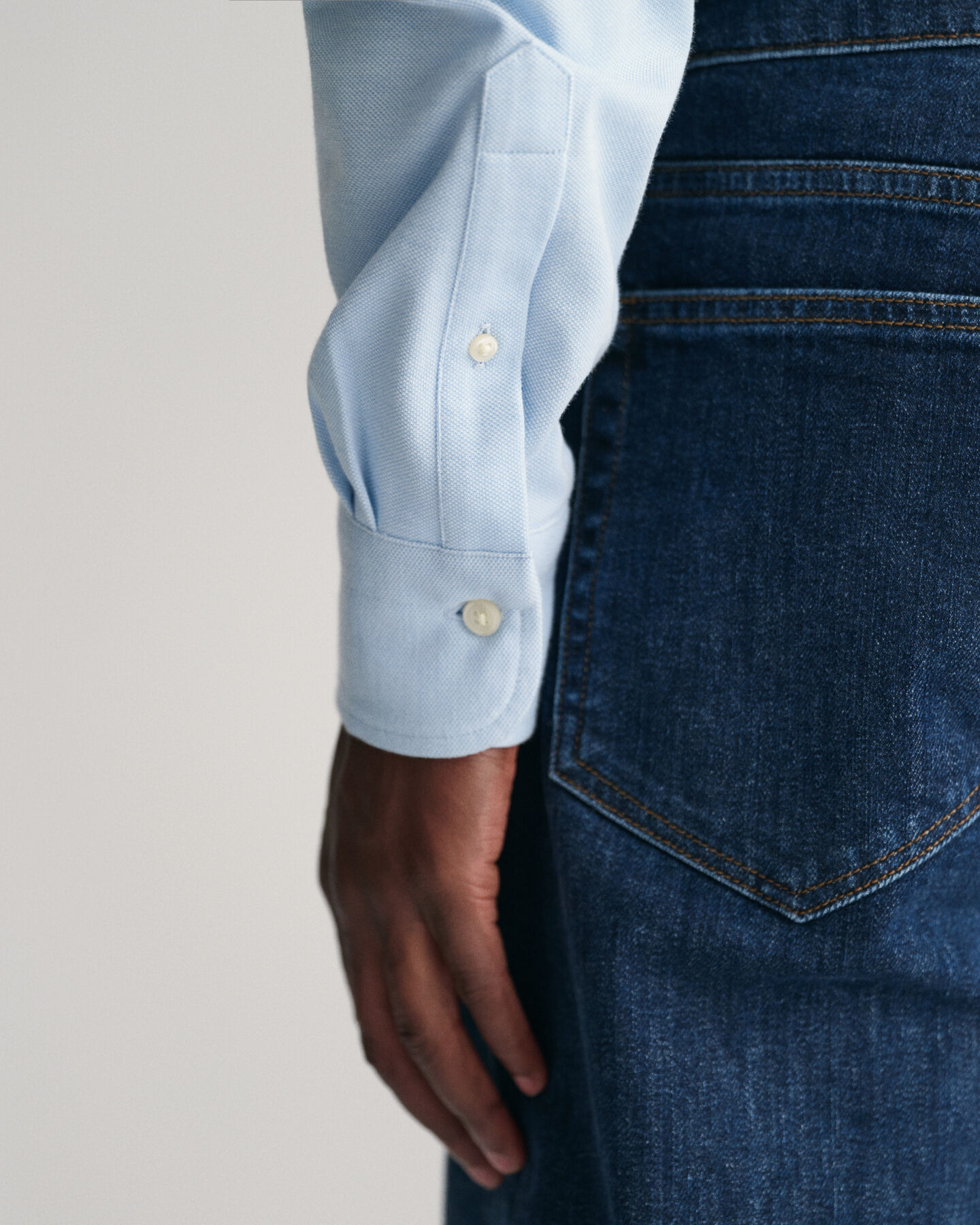 Chemise coupe regular en jersey de coton piqué