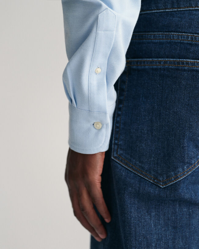 Chemise coupe regular en jersey de coton piqué