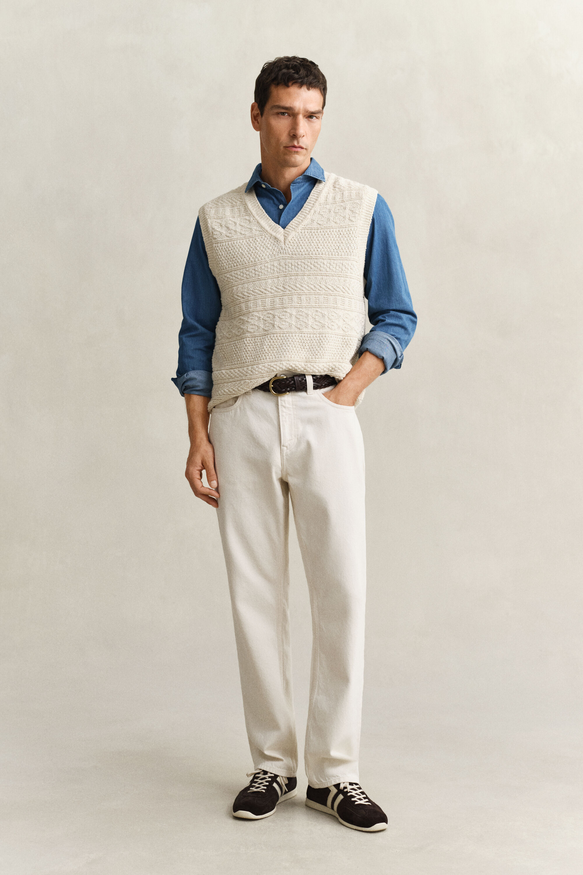 Chemise en sergé indigo