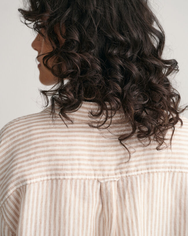 Robe-chemise en lin à rayures