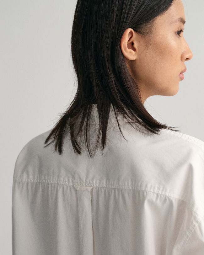 Chemise ultra-ample en popeline à poignets hauts