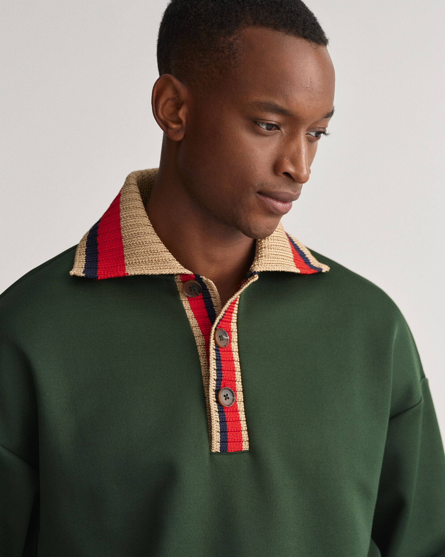 Polo Rugger en jersey avec col en maille