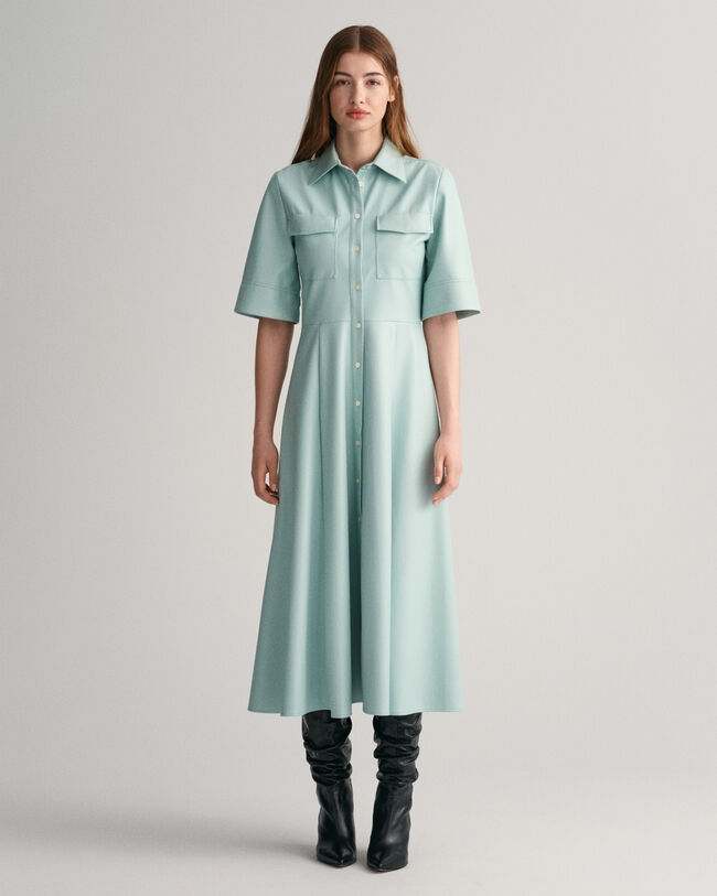 Robe-chemise en similicuir