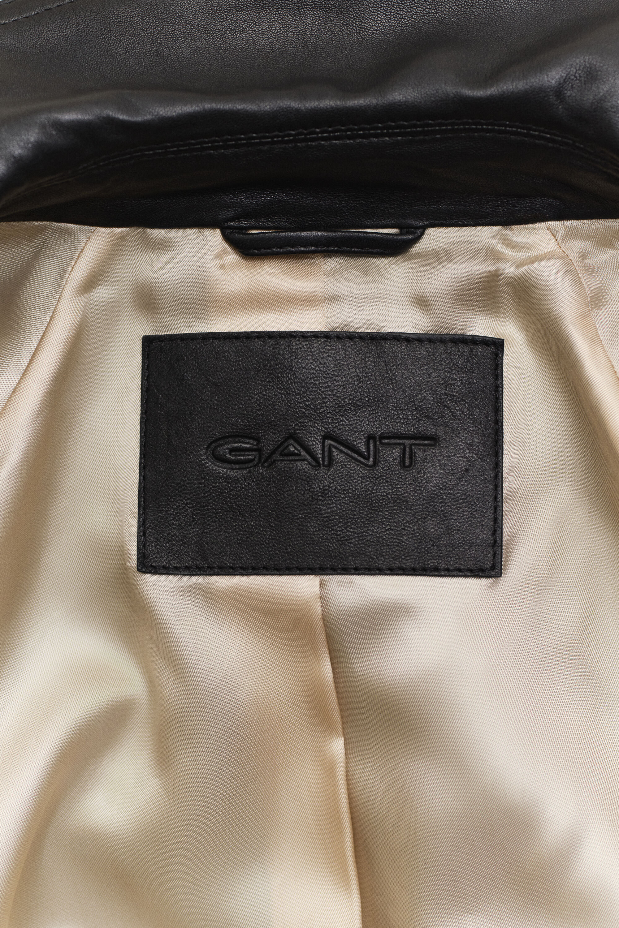 Trench-coat court en cuir