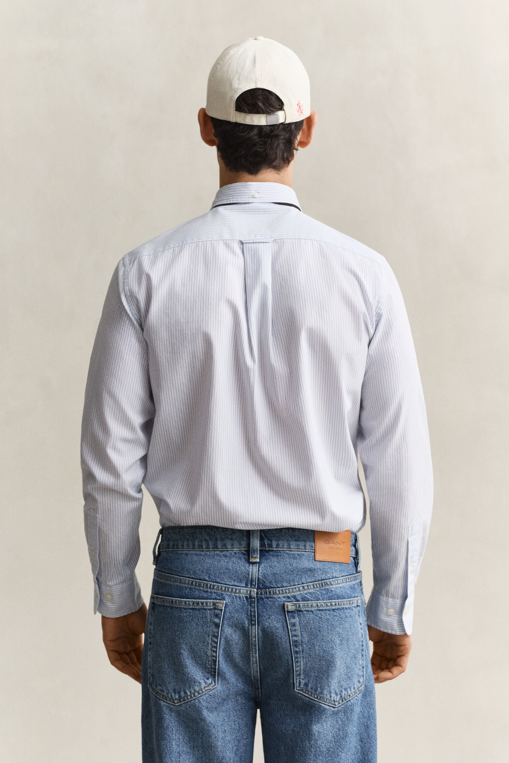 Chemise regular en popeline à rayures classique
