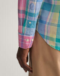 Chemise regular fit &agrave; carreaux madras color&eacute;s