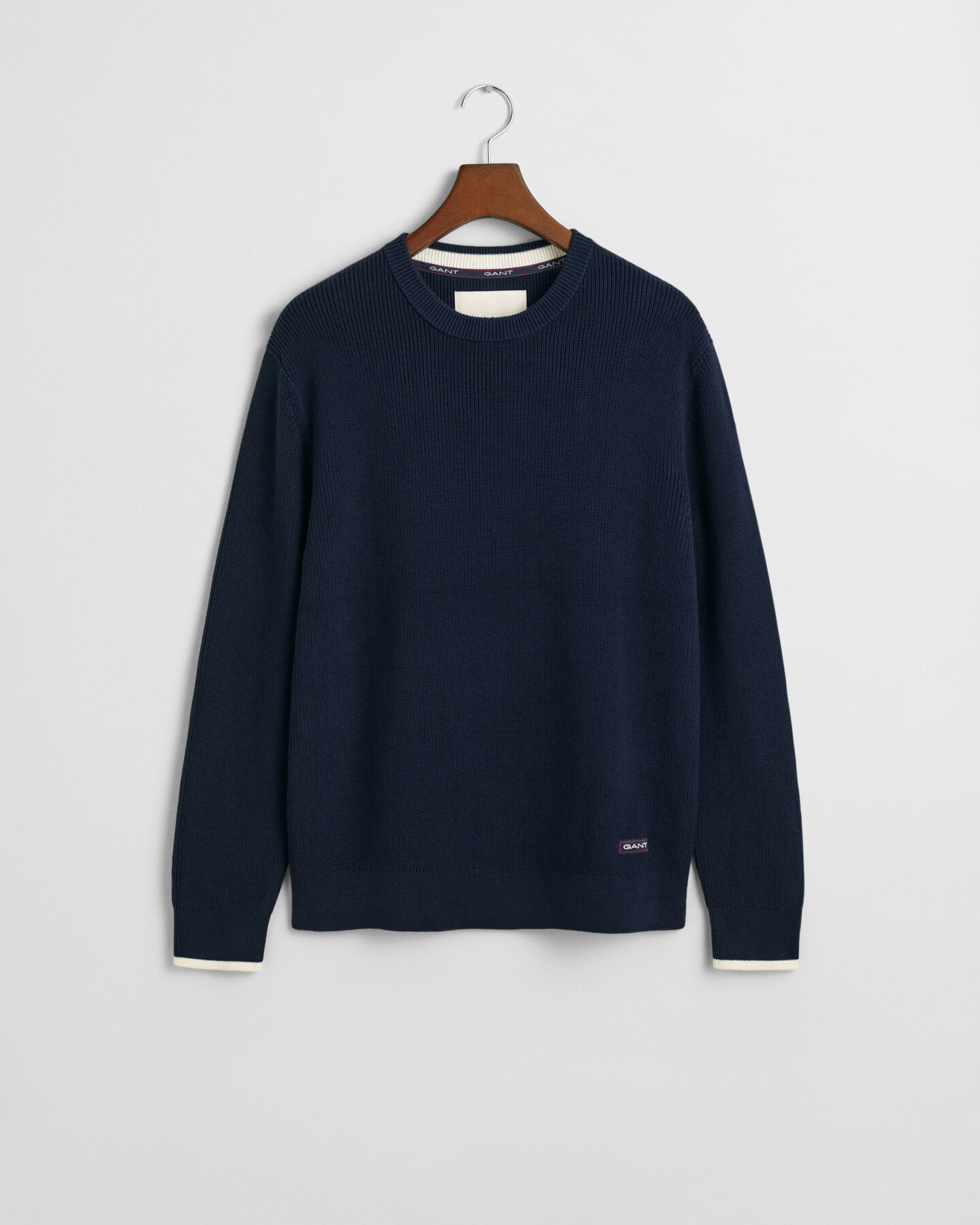 Pull ras du cou en coton côtelé