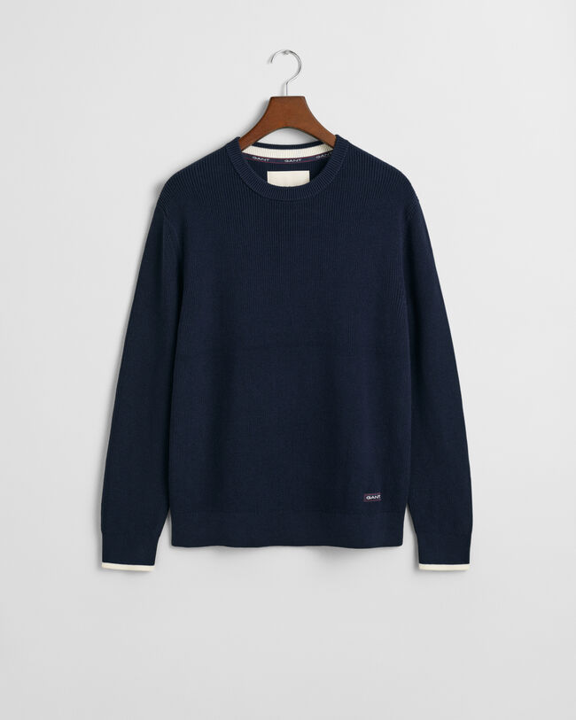 Pull ras du cou en coton côtelé