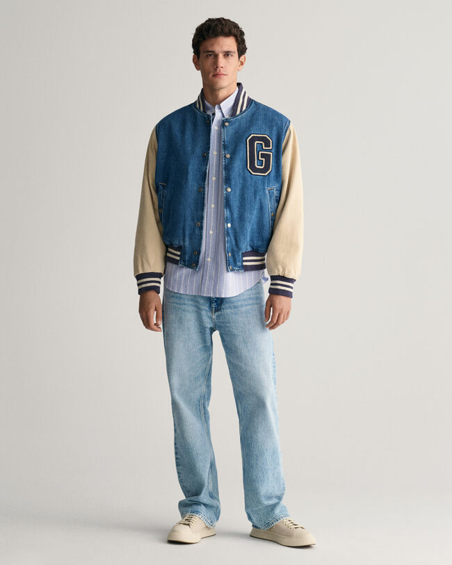 Chemise relaxed fit en coton Oxford Heritage à rayures