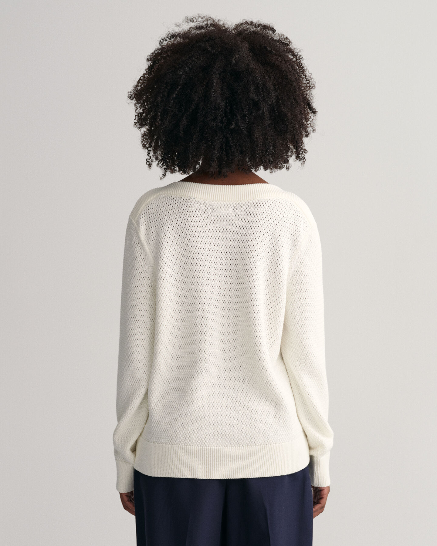 Pull col bateau en coton Textured