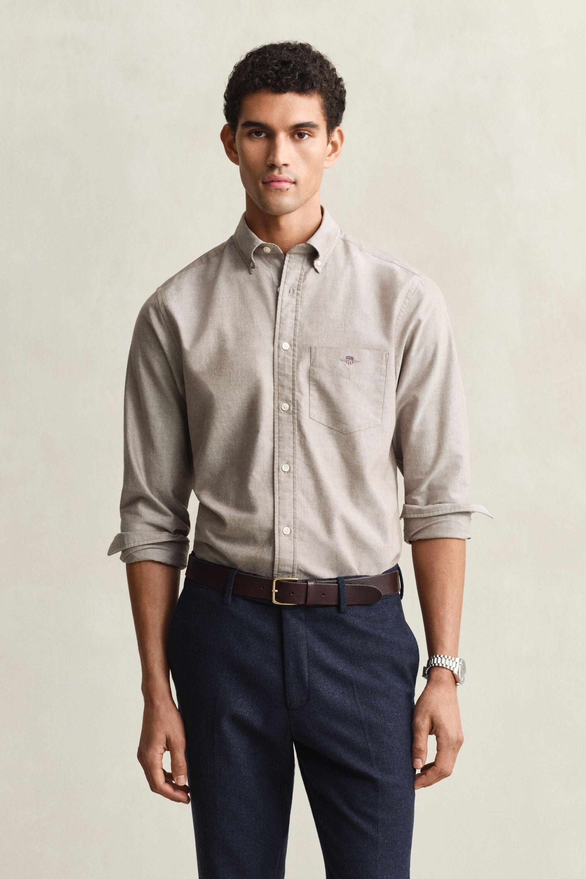 Chemise coupe regular en coton Oxford classique